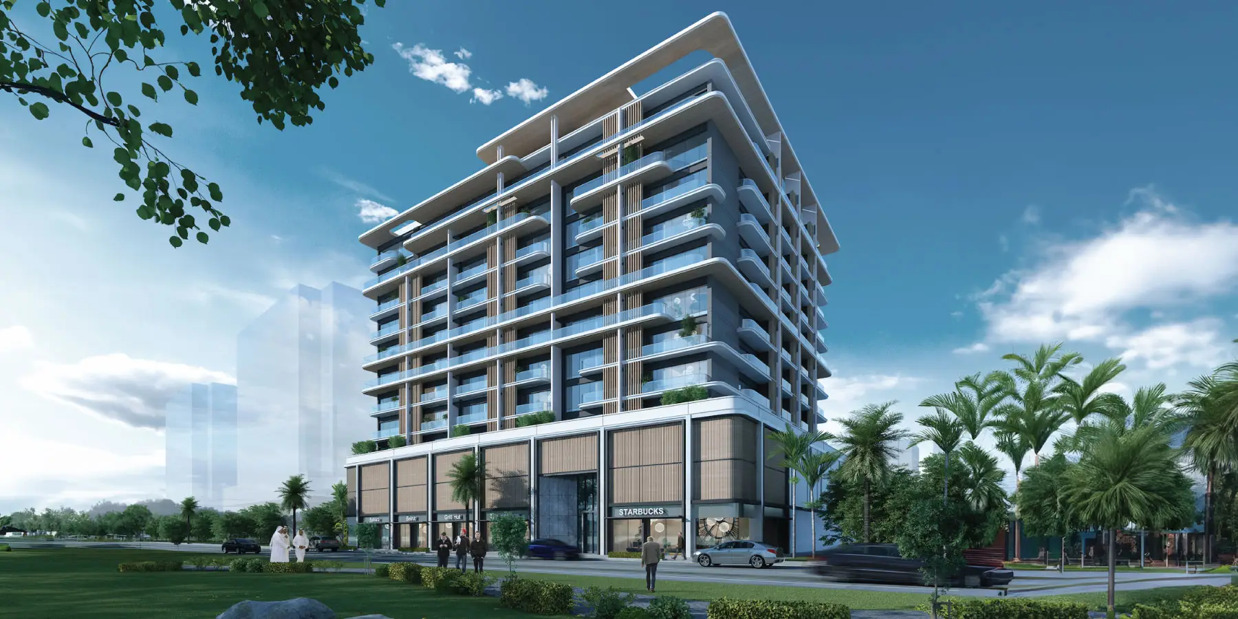 Contemporary mid-rise residential building