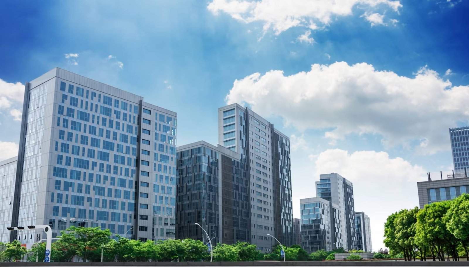 Mid-rise commercial and residential buildings in Dubai